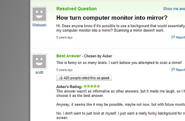 Yahoo Answers furcsa kérdések