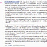 Elege lett a Deutsche Telekomnak, Facebook-kommentben szólaltak meg