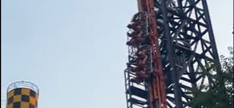 Videó: Függőlegesen lógva, egy hullámvasúton ragadtak több mint egy óráig Madridban