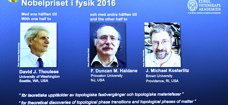 Fizikai Nobel-díj az anyag szokatlan állapotának tanulmányozásáért