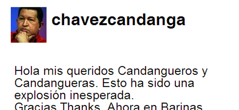 Chávez twitterezésre biztatja Castrót és Moralest