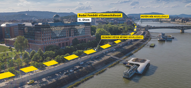 A budai Dunaparton fonódik tovább a villamos