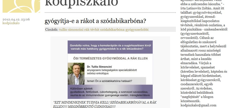 Gyógyítja-e a rákot a szódabikarbóna?